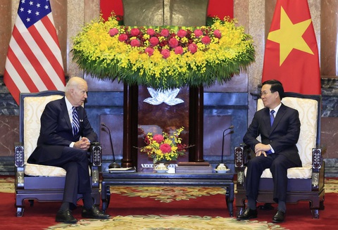 Chủ tịch nước Võ Văn Thưởng tiếp Tổng thống Mỹ Joe Biden - Ảnh: TTXVN Chủ tịch nước Võ Văn Thưởng tiếp Tổng thống Mỹ Joe Biden chiều 11-9 - Ảnh: TTXVN