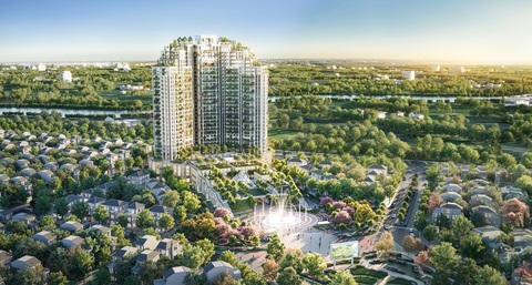 Xây dựng toà tháp biểu tượng hơn 500 biệt thự sân vườn giữa mây trời tại Nghệ An - Ảnh 1. Tòa tháp Central Park Residences nằm tại trái tim đại dự án Eco Central Park