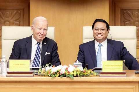 Thủ tướng Phạm Minh Chính cùng Tổng thống Mỹ Joe Biden dự Hội nghị cấp cao Việt Nam - Mỹ về đầu tư và đổi mới sáng tạo tại Văn phòng Chính phủ sáng 11-9 - Ảnh: NGUYỄN KHÁNH Thủ tướng Phạm Minh Chính cùng Tổng thống Mỹ Joe Biden dự Hội nghị cấp cao Việt Nam - Mỹ về đầu tư và đổi mới sáng tạo tại Văn phòng Chính phủ sáng 11-9 - Ảnh: NGUYỄN KHÁNH