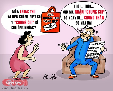 Chuyện mùa Trung thu: Từ chung chi đến đến chung thân - Ảnh 1. Chuyện mùa Trung thu: Từ chung chi đến chung thân - Tranh: Hữu Lộc