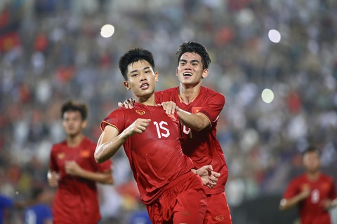 U23 Việt Nam - U23 Singapore (hết hiệp 1) 1-0: Đình Bắc mở tỉ số từ chấm 11m - Ảnh 1. U23 Việt Nam đã giành vé vào VCK Giải U23 châu Á 2024 - Ảnh: HOÀNG TÙNG
