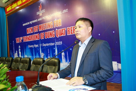 Tổng Giám đốc BSR Bùi Ngọc Dương phát biểu khai mạc buổi lễ khởi động Tổng giám đốc BSR Bùi Ngọc Dương phát biểu khai mạc buổi lễ khởi động