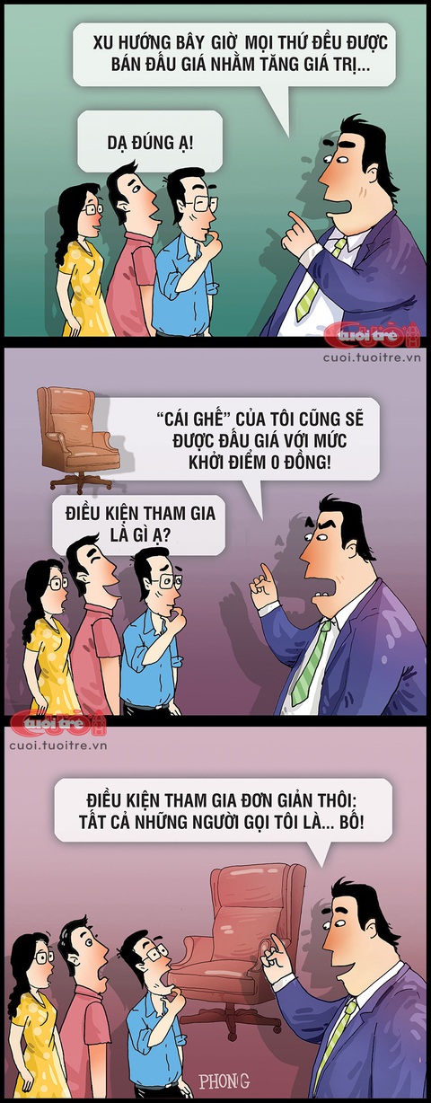 Một vụ đấu giá ghế với giá khởi điểm 0 đồng - Ảnh 1. Một vụ đấu giá... ghế của quan - Tranh: LAP