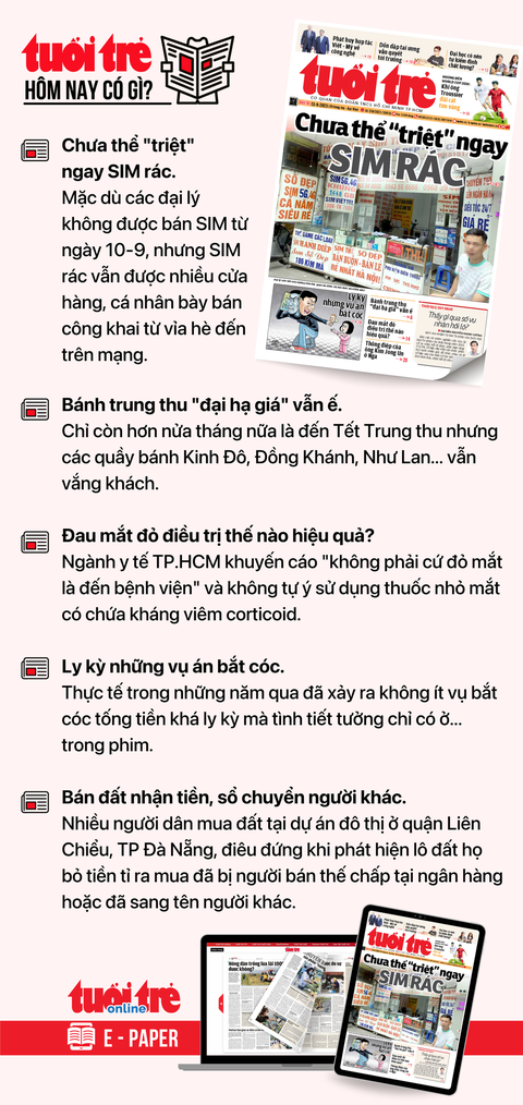 Tin tức sáng 13-9: Hàng không bắt đầu mở bán vé Tết sớm - Ảnh 5. Tin tức sáng 13-9: Hàng không bắt đầu mở bán vé Tết sớm - Ảnh 5.