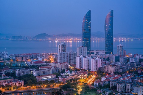Trung Quốc công bố 'kế hoạch' hội nhập với Đài Loan - Ảnh 1. Thành phố cảng Hạ Môn ở tỉnh Phúc Kiến. Đài Loan nằm ở phía đông của tỉnh Phúc Kiến, qua eo biển Đài Loan - Ảnh: WIKIPEDIA/FLICKR