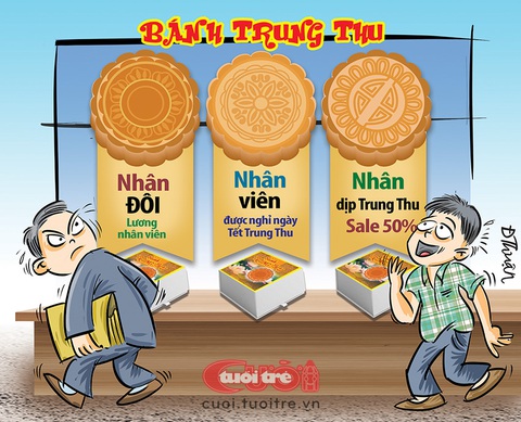 Bánh trung thu nhân gì ngon nhất? - Ảnh 1. Bánh trung thu nhân gì ngon nhất? - Tranh biếm họa của Đức Thuận