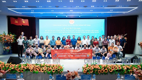 Đội bóng Công đoàn Thông tin và Truyền thông hứng khởi trước ngày thi đấu - Ảnh: CÔNG ĐOÀN THÔNG TIN VÀ TRUYỀN THÔNG Đội bóng Công đoàn Thông tin và Truyền thông hứng khởi trước ngày thi đấu - Ảnh: BTC