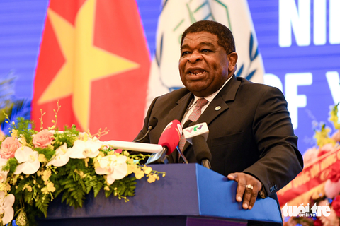 Ông Martin Chungong - Tổng thư ký Liên minh Nghị viện Thế giới - chia sẻ tại hội nghị - Ảnh: NAM TRẦN Ông Martin Chungong - tổng thư ký Liên minh Nghị viện thế giới - chia sẻ tại hội nghị - Ảnh: NAM TRẦN
