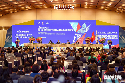 Quang cảnh lễ khai mạc Hội nghị nghị sĩ trẻ toàn cầu lần thứ 9 - Ảnh: NAM TRẦN Quang cảnh lễ khai mạc Hội nghị nghị sĩ trẻ toàn cầu lần thứ 9 - Ảnh: NAM TRẦN
