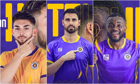 Ba ngoại binh mới nhất của CLB Hà Nội (từ trái sang) Brandon Wilson, Damien Le Tallec và Joel Tagueu - Ảnh: HANOIFC Ba ngoại binh mới nhất của CLB Hà Nội (từ trái sang): Brandon Wilson, Damien Le Tallec và Joel Tagueu - Ảnh: HANOIFC