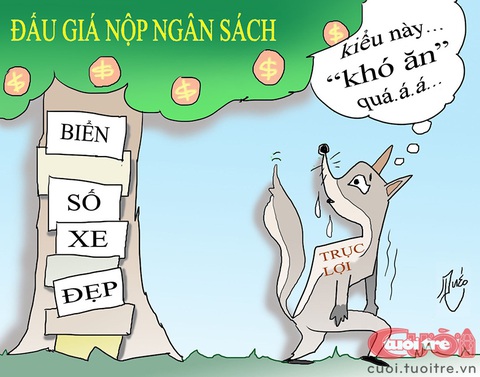 'Mỏ vàng' biển số đẹp tiền tỉ trước khi được khai thác đúng cách - Ảnh 3. Đấu giá biển số đẹp công khai, đối tượng trục lợi hết cửa làm ăn - Tranh: Quéo