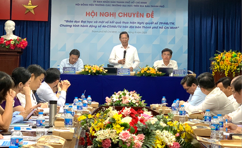 TP.HCM sẽ có nhiều chính sách đặc biệt với khởi nghiệp, đổi mới sáng tạo - Ảnh 1. Chủ tịch UBND TP.HCM Phan Văn Mãi phát biểu tại hội nghị chuyên đề Hội đồng hiệu trưởng các trường đại học trên địa bàn TP.HCM chiều 16-9 - Ảnh: TRẦN HUỲNH
