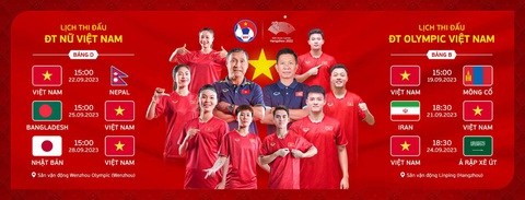Lịch thi đấu môn bóng đá Asiad 19 - Ảnh: VFF Lịch thi đấu môn bóng đá Asiad 19 - Ảnh: VFF