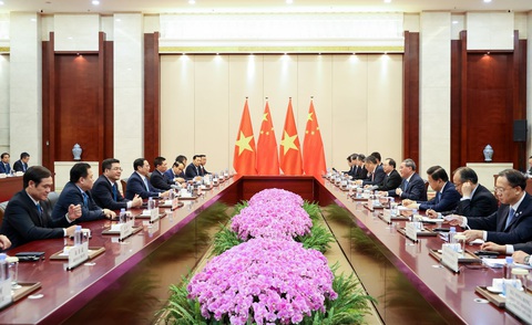 Thủ tướng Phạm Minh Chính hội đàm với Thủ tướng Trung Quốc Lý Cường - Ảnh 3. Toàn cảnh cuộc hội đàm giữa Thủ tướng Phạm Minh Chính và Thủ tướng Trung Quốc Lý Cường - Ảnh: NHẬT BẮC
