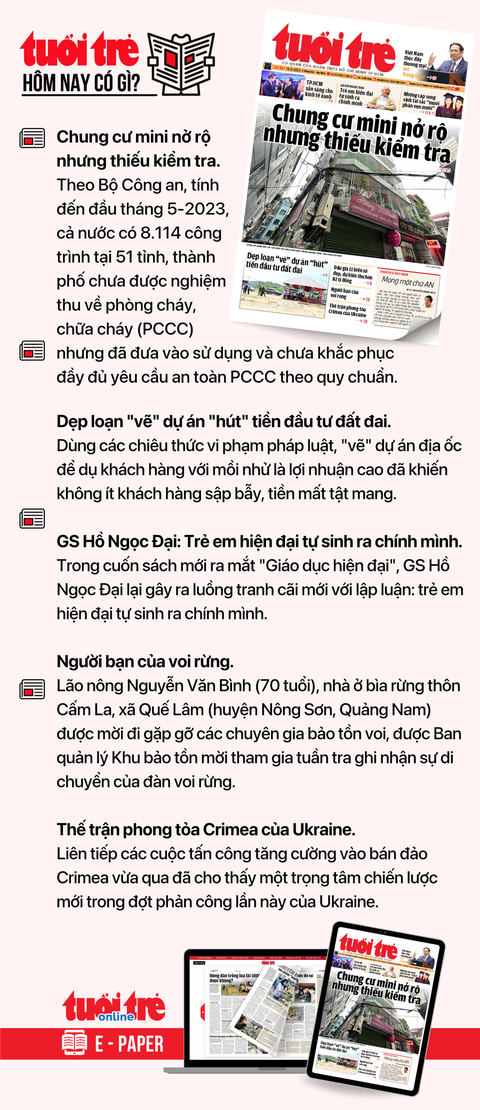 Tin tức sáng 16-9: Xử lý xe máy bỏ quên ở Tân Sơn Nhất; 18 trường hợp bắt buộc mua bảo hiểm cháy nổ - Ảnh 7. Tin tức chính trên Tuổi Trẻ nhật báo hôm nay 16-9. Để đọc Tuổi Trẻ báo in phiên bản E-paper, mời bạn đăng ký Tuổi Trẻ Sao TẠI ĐÂY