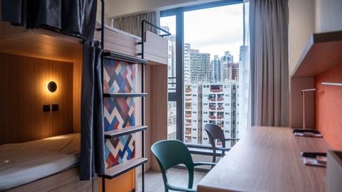 Loạt khách sạn Hong Kong biến thành ký túc xá sinh viên và căn hộ dịch vụ - Ảnh 3. Nhà ở sinh viên Y83, được chuyển đổi từ khách sạn ở Hong Kong - Ảnh: Bloomberg