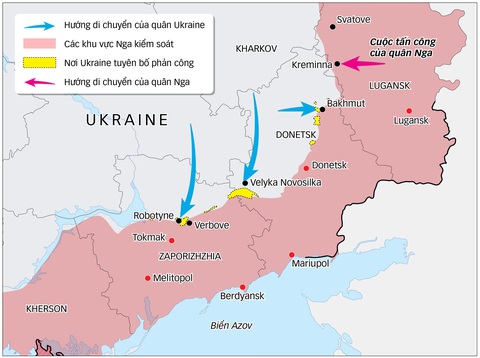 Ukraine: một cuộc chiến dài? - Ảnh 1. Nguồn: Financial Times, ISW - Dữ liệu: BÌNH AN - Đồ họa: TẤN ĐẠT