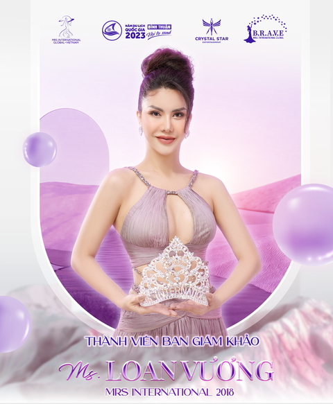 Hoa hậu Loan Vương, người từng trở thành đại diện Việt Nam tham gia Mrs International 2018 và xuất sắc giành ngôi vị cao nhất. Không chỉ giữ vai trò “cầm cân nảy mực” tại Hoa hậu Quý bà Quốc tế, cô còn là đại sứ cuộc thi năm nay. Hoa hậu Loan Vương là người từng trở thành đại diện Việt Nam tham gia Mrs International 2018 và xuất sắc giành ngôi vị cao nhất. Không chỉ giữ vai trò “cầm cân nảy mực” tại Hoa hậu Quý bà quốc tế, cô còn là đại sứ cuộc thi năm nay.