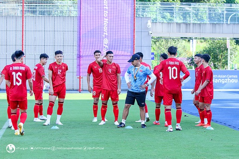 Toàn đội Olympic Việt Nam đang có tinh thần tốt trước trận ra quân Asiad 19 - Ảnh: VFF Toàn đội Olympic Việt Nam đang có tinh thần tốt trước trận ra quân Asiad 19 - Ảnh: VFF