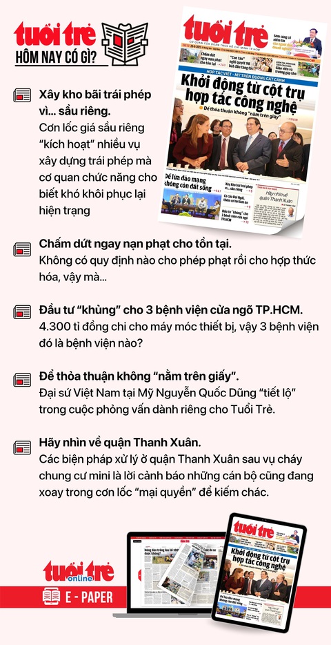 Tin tức sáng 20-9: Ai được miễn lệ phí đăng ký xe; Coi chừng 'quỹ đầu tư nội bộ' giả mạo EVN - Ảnh 4. Tin tức đáng chú ý trên Tuổi Trẻ nhật báo ngày 20-9. Để đọc Tuổi Trẻ báo in phiên bản E-paper, mời bạn đăng ký Tuổi Trẻ Sao TẠI ĐÂY