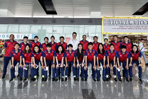 Tuyển nữ Việt Nam khởi hành đến Trung Quốc dự Asiad 19 - Ảnh: VFF Tuyển nữ Việt Nam khởi hành đến Trung Quốc dự Asiad 19 - Ảnh: VFF