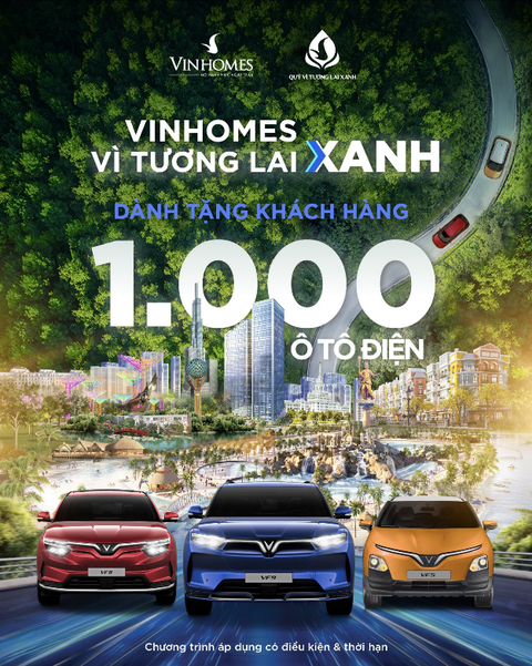 Vinhomes hưởng ứng Quỹ Vì tương lai xanh, tặng 1000 ô tô điện VinFast - Ảnh 1. Vinhomes vì tương lai xanh dành tặng khách hàng 1.000 ô tô điện - Ảnh: Đ.H.
