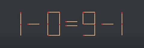 Thử tài IQ: Di chuyển một que diêm để 1-0=9-1 thành phép tính đúng - Ảnh 1.