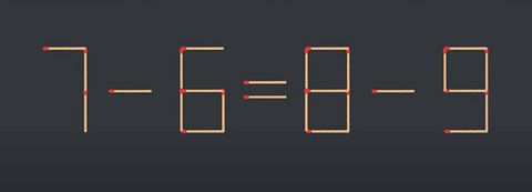 Thử tài IQ: Di chuyển một que diêm để 7-6=8-9 thành phép tính đúng - Ảnh 1.