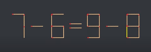 Thử tài IQ: Di chuyển một que diêm để 7-6=8-9 thành phép tính đúng - Ảnh 1.