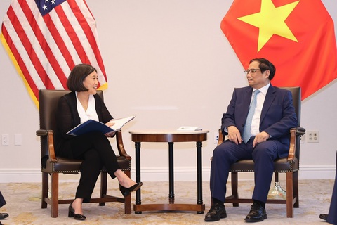 Thủ tướng Phạm Minh Chính tiếp Đại diện Thương mại Mỹ Katherine Tai - Ảnh: NHẬT BẮC Thủ tướng Phạm Minh Chính tiếp Đại diện Thương mại Mỹ Katherine Tai - Ảnh: NHẬT BẮC