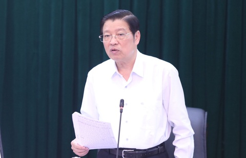 Ban Chỉ đạo Trung ương về phòng, chống tham nhũng, tiêu cực kiểm tra tại Thành ủy Hải Phòng - Ảnh 1. Ông Phan Đình Trạc phát biểu tại buổi công bố kế hoạch kiểm tra - Ảnh: THU HUYỀN