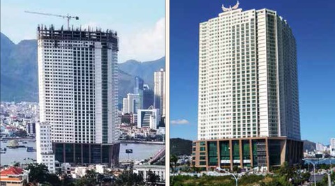 Tòa nhà Mường Thanh Khánh Hòa xây lố 2 tầng và sau khi “cắt ngọn” còn 40 tầng đã được hoàn thiện Ảnh: P.S.N. Tòa nhà Mường Thanh Khánh Hòa xây lố 2 tầng và sau khi “cắt ngọn” còn 40 tầng đã được hoàn thiện - Ảnh: P.S.N.