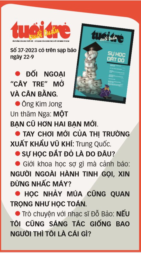 Tin tức chính trên Tuổi Trẻ Cuối Tuần số 37-2023 Tin tức chính trên Tuổi Trẻ Cuối Tuần số 37-2023