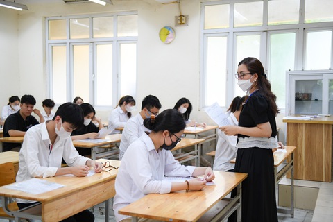 Thi tốt nghiệp THPT năm 2024 giữ ổn định và đổi mới mạnh từ năm 2025 - Ảnh 1. Một phòng thi tại kỳ thi tốt nghiệp THPT năm 2023 - Ảnh: NAM TRẦN