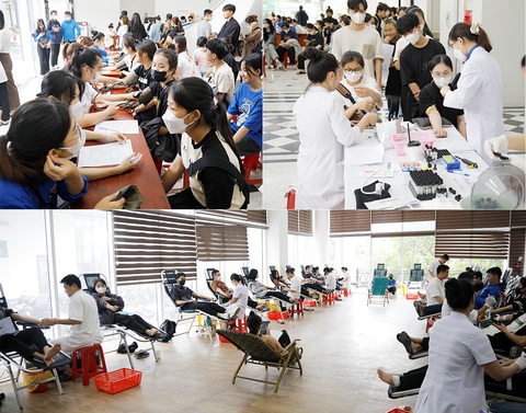 Hoạt động tình nguyện hiến máu nhân đạo và khám chữa răng miệng miễn phí của ĐH Duy Tân - Ảnh 1. Những đơn vị máu quý giá của tuổi trẻ Duy Tân vì sự sống của người bệnh
