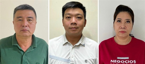 Nguyên vụ phó thuộc Bộ Công thương bị bắt vì nhận hối lộ - Ảnh 2. Các bị can (từ trái qua phải): Nguyễn Lộc An; Trần Trác Việt Đức; Đỗ Thị Tuyết Nga - Ảnh: Bộ Công an