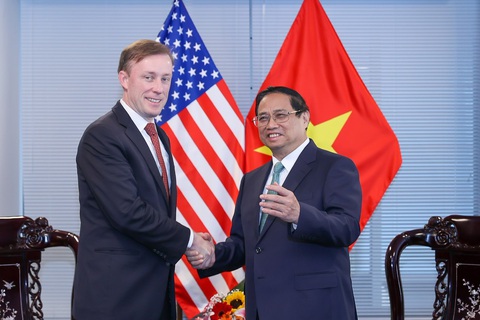 'Nhiều người Mỹ xúc động khi Tổng thống Biden thăm Việt Nam thành công' - Ảnh 1. Thủ tướng Phạm Minh Chính tiếp ông Jake Sullivan, cố vấn an ninh quốc gia Mỹ - Ảnh: NHẬT BẮC