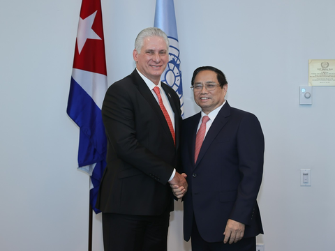 Thủ tướng Chính phủ Phạm Minh Chính hội kiến Bí thư thứ nhất, Chủ tịch Cuba Miguel Díaz-Canel - Ảnh: NHẬT BẮC Thủ tướng Phạm Minh Chính hội kiến Bí thư thứ nhất, Chủ tịch Cuba Miguel Díaz-Canel - Ảnh: NHẬT BẮC