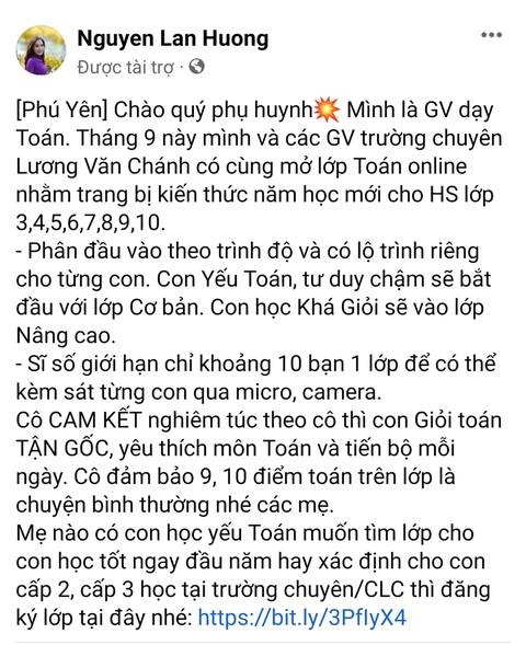 Hiệu trưởng Trường THPT chuyên Lương Văn Chánh (Phú Yên) khẳng định thông tin đăng trên tài khoản facebook "Nguyen Lan Huong" là không đúng sự thật - Ảnh chụp màn hình Hiệu trưởng Trường THPT chuyên Lương Văn Chánh (Phú Yên) khẳng định thông tin đăng trên tài khoản Facebook "Nguyen Lan Huong" là không đúng sự thật - Ảnh chụp màn hình