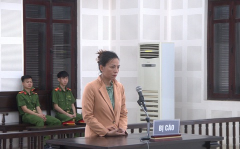 Tổ chức cho 6 người đi du lịch để trốn ở lại Hàn Quốc, người phụ nữ lãnh án tù - Ảnh 1. Bị cáo Thương tại phiên tòa - Ảnh: H.B.