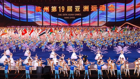 Hé lộ một phần lễ khai mạc Asiad 19 tại Hàng Châu, hứa hẹn ‘giàu cảm xúc’ - Ảnh 3. Buổi tổng duyệt cuối cùng lễ khai mạc Asaid 19 - Ảnh: Chinadaily