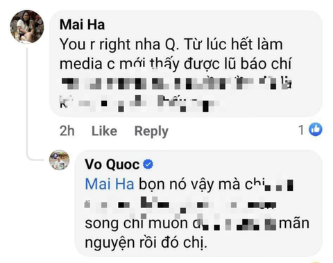 Đầu bếp Võ Quốc chửi cả làng báo rồi nói bị hack Facebook? - Ảnh 3. Một comment dưới status chửi bới của Vo Quoc