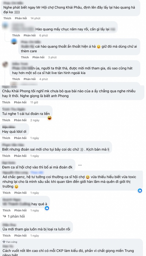 Châu Khải Phong đáp trả khi bị nói 'ca sĩ hội chợ' lại tham gia Ca sĩ mặt nạ - Ảnh 2. Netizen phản ứng tiêu cực, gọi Châu Khải Phong là ca sĩ hội chợ, không hợp lên show truyền hình