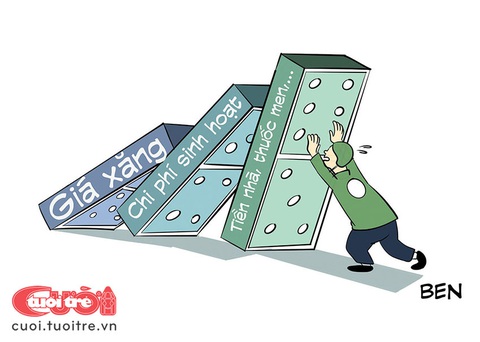 Giá xăng và hiệu ứng domino - Ảnh 1. Giá xăng và tác động domino - Tranh: BEN