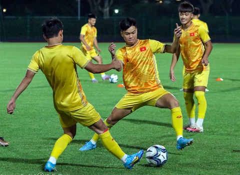 Tuyển Olympic Việt Nam tập luyện chuẩn bị cho trận gặp Saudi Arabia - Ảnh: VFF Tuyển Olympic Việt Nam tập luyện chuẩn bị cho trận gặp Saudi Arabia - Ảnh: VFF