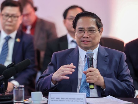 Thủ tướng kêu gọi doanh nghiệp Brazil vượt khoảng cách địa lý, đến Việt Nam đầu tư - Ảnh 3. Thủ tướng Phạm Minh Chính phát biểu tại tọa đàm - Ảnh: NHẬT BẮC