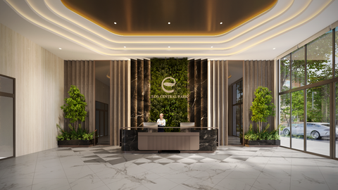An ninh đa lớp, đảm bảo an toàn cho tòa tháp Central Park Residences - Ảnh 1. Sảnh đón có FaceID và lễ tân, bảo vệ chuyên nghiệp trực 24/24
