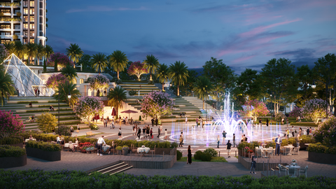 An ninh đa lớp, đảm bảo an toàn cho tòa tháp Central Park Residences - Ảnh 7. Quảng trường ánh sáng, nơi diễn ra nhiều hoạt động toàn khu vực