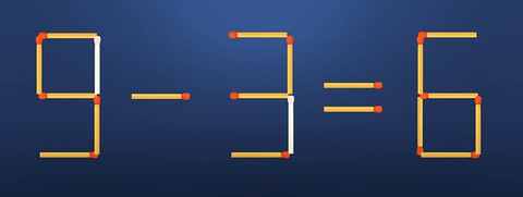 Thử tài IQ: Di chuyển hai que diêm để 9-1=2 thành phép tính đúng - Ảnh 1.