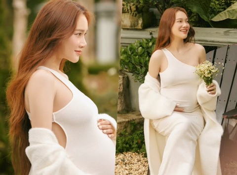 Nhã Phương tung ảnh bụng bầu xinh như 'nàng thơ' - Ảnh 5. Ở nhiều góc chụp, Nhã Phương xinh đẹp tựa nàng thơ